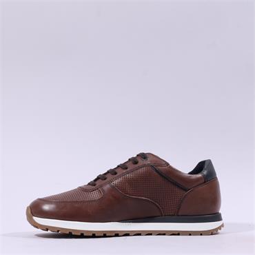 Base London Lancaster Laced Trainer - Brown Leather